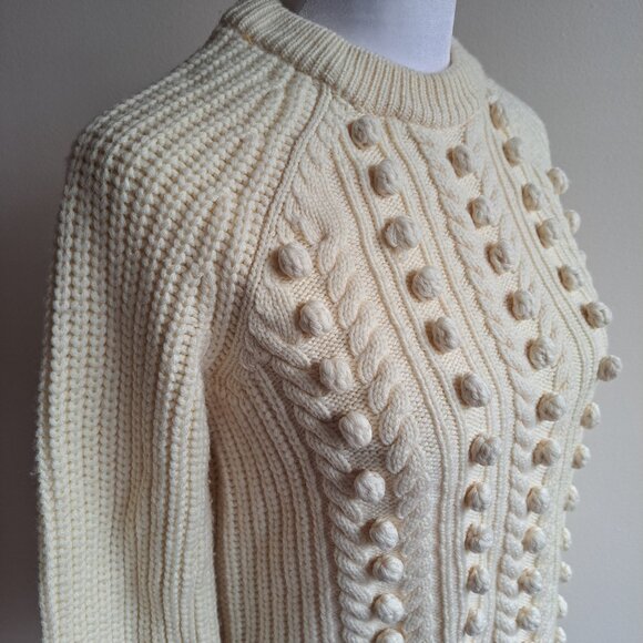 NEW Veronica Beard 100% Wool Ivory Hamilton Popcorn Sweater Size XS - Picture 4 of 16